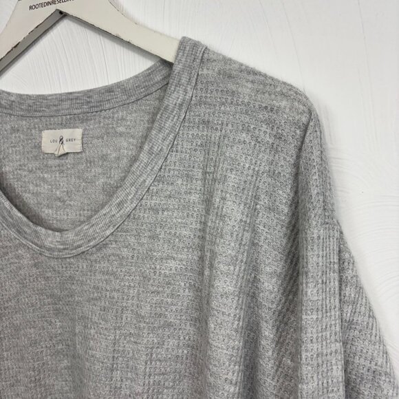 Lou & Grey Thermal Shirt Gray Long Sleeve Pullover Casual Lightweight Womens XS - Picture 2 of 5